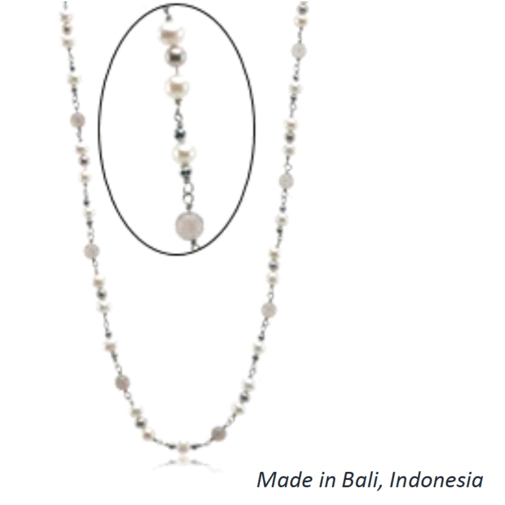 Nwt Esbe By Sara Blaine Black And White Collection Pearl And Hematite Necklace